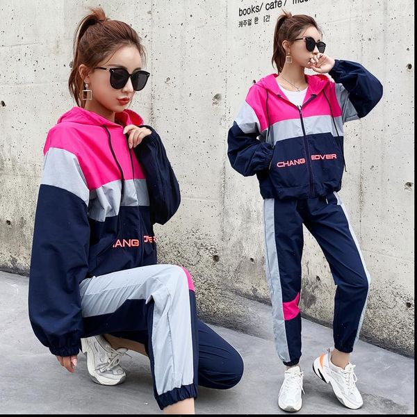 hooded sportswear women tracksuits two piece sets womens outfits 3 color patchwork vogue female pants suit clothes casual sweatsuit, Gray
hooded sportswear women tracksuits two piece sets womens outfits 3 color patchwork vogue female pants suit clothes casual sweatsuit, Gray