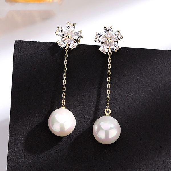 925 sier zircon tassel earrings korean net red temperament long no ear hole clip sen super fairy, Golden
925 sier zircon tassel earrings korean net red temperament long no ear hole clip sen super fairy, Golden