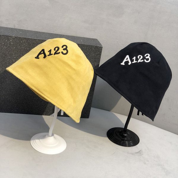 net red six piece split plain self closing female spring summer bucket hat designer versatile sunscreen basin fashion, Yellow
