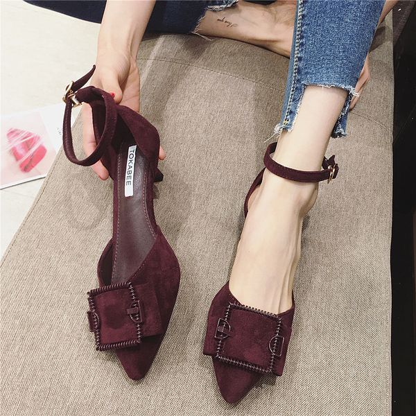 luxury dress shoes wristband high-ed children's spring 2021 low-ed sho thin one-sided buckle pointed middle heel single sandals, Black
luxury dress shoes wristband high-ed children's spring 2021 low-ed sho thin one-sided buckle pointed middle heel single sandals, Black