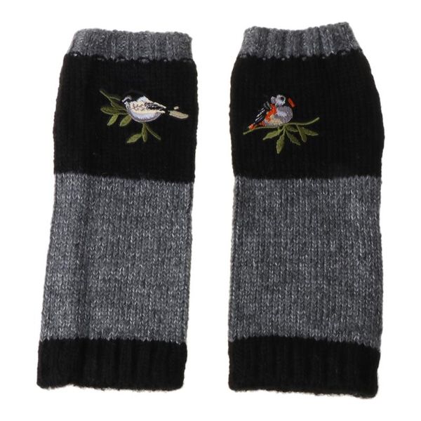 five fingers gloves 50le women winter knitted fingerless bird embroidered color block splice half, Blue;gray
five fingers gloves 50le women winter knitted fingerless bird embroidered color block splice half, Blue;gray