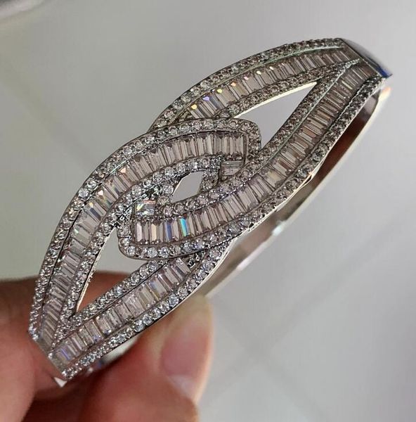new stunning luxury jewelry 925 sterling silver fill full princess cut white z cz diamond cross bangle women bracelet wjl3457, Black
new stunning luxury jewelry 925 sterling silver fill full princess cut white z cz diamond cross bangle women bracelet wjl3457, Black