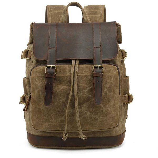 backpack men's shoulder wax canvas bag travel bookbag crazy horse leather casual
backpack men's shoulder wax canvas bag travel bookbag crazy horse leather casual