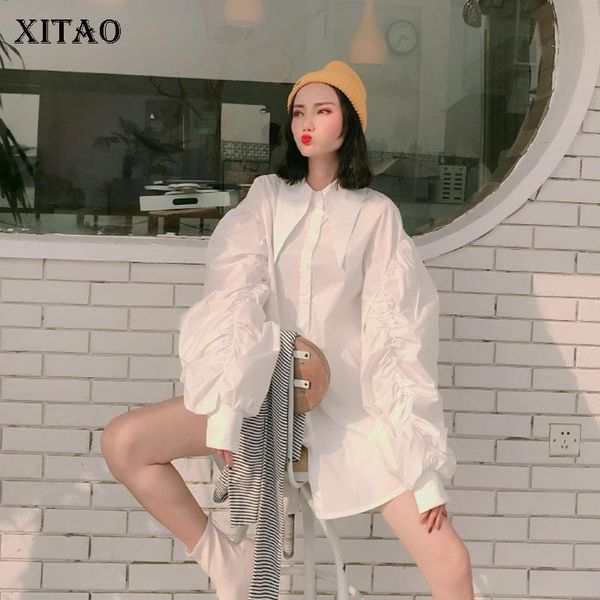 women's blouses & shirts xitao tide plus size pleated blouse women clothes 2021 spring fashion loose casual turn down collar single bre, White
women's blouses & shirts xitao tide plus size pleated blouse women clothes 2021 spring fashion loose casual turn down collar single bre, White