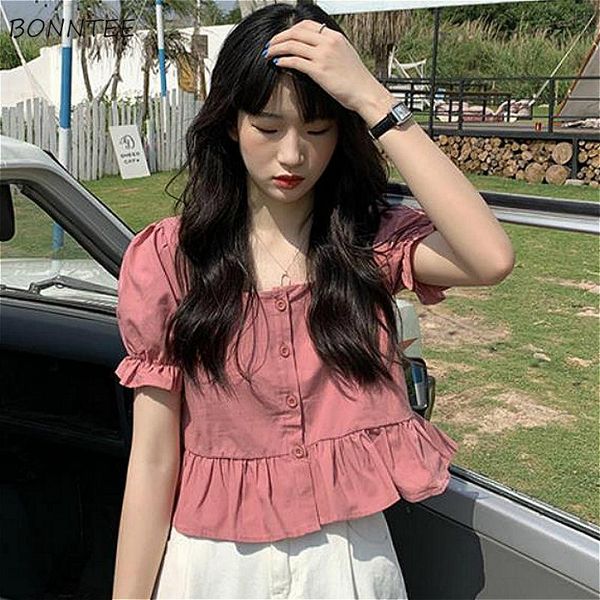blouses women lovely ruffles hem ulzzang puff sleeve design ladies crop trendy square collar holiday all-match girls blouse women's & s, White
blouses women lovely ruffles hem ulzzang puff sleeve design ladies crop trendy square collar holiday all-match girls blouse women's & s, White