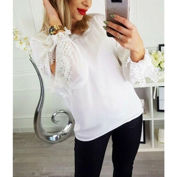 women's t-shirt women lace summer ladies' white color o-neck loose casual chiffon long sleeves tee fashion confortable
women's t-shirt women lace summer ladies' white color o-neck loose casual chiffon long sleeves tee fashion confortable