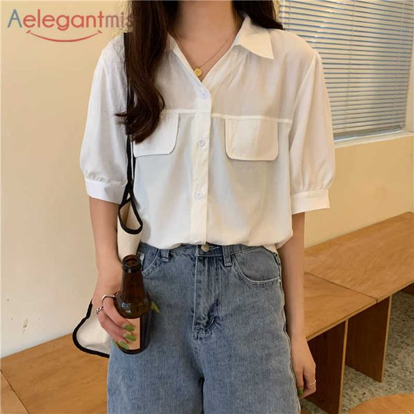 aelegantmis casual solid lantern sleeve blouses for women turn down collar single breasted shirt summer thin korean chic 210607, White
aelegantmis casual solid lantern sleeve blouses for women turn down collar single breasted shirt summer thin korean chic 210607, White