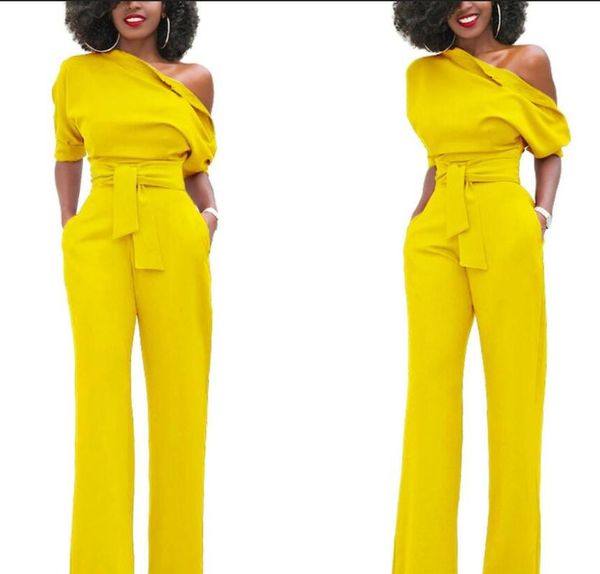 gym clothing fashion women's jumpsuit classic solid color oblique collar five-point sleeve plus size wide leg pants belt slim high qual, White;black
gym clothing fashion women's jumpsuit classic solid color oblique collar five-point sleeve plus size wide leg pants belt slim high qual, White;black