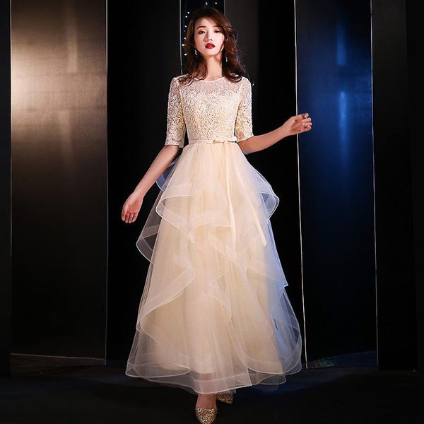 party dresses evening dress female 2021 banquet elegance annual meeting half sleeve illusion o-neck a-line, White;black
party dresses evening dress female 2021 banquet elegance annual meeting half sleeve illusion o-neck a-line, White;black