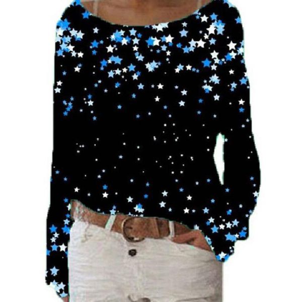 women's t-shirt streetwear t-shirts female clothes clothing autumn ladies fashion women round neck long sleeve bright star print casua, White
women's t-shirt streetwear t-shirts female clothes clothing autumn ladies fashion women round neck long sleeve bright star print casua, White