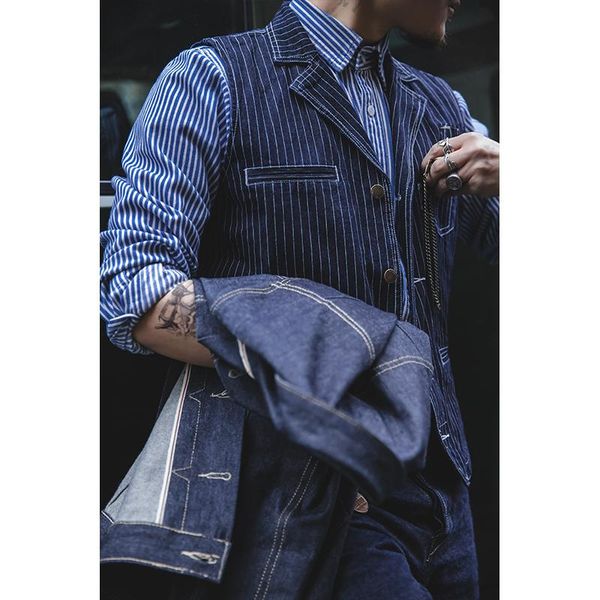 men's vests firmranch men fall winter stripe denim lapel motorcycle hunting vest suit american vintage amekaji cargo sleeveless jackets, Black;white
men's vests firmranch men fall winter stripe denim lapel motorcycle hunting vest suit american vintage amekaji cargo sleeveless jackets, Black;white