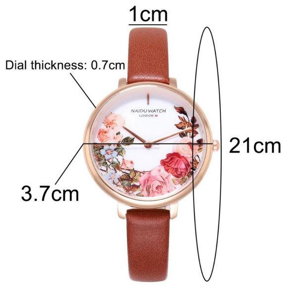wristwatches none women flower print faux leather strap round dial no number analog quartz watch, Slivery;brown
wristwatches none women flower print faux leather strap round dial no number analog quartz watch, Slivery;brown