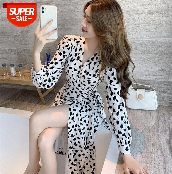 french retro print dress ladies v-neck waist slimming slit women #z30g, Black;gray
french retro print dress ladies v-neck waist slimming slit women #z30g, Black;gray