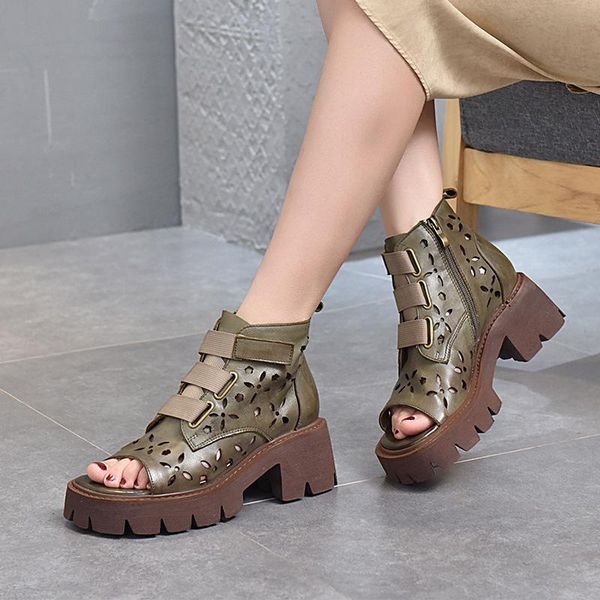 genuine leather women sandals casual summer shoes 2021 hook & loop zip retro hollow handmade concise platform ladies, Black
genuine leather women sandals casual summer shoes 2021 hook & loop zip retro hollow handmade concise platform ladies, Black