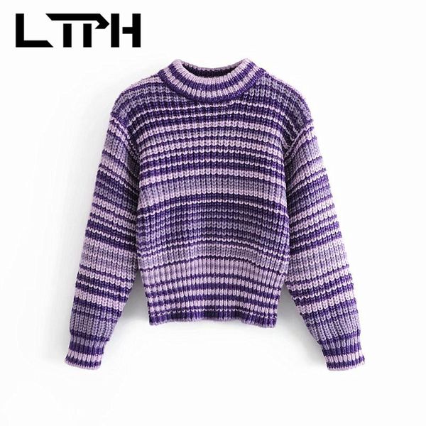 gradient striped knitted sweater loose casual long sleeve soft warm women sweaters and pullovers autumn winter 210427, White;black 
gradient striped knitted sweater loose casual long sleeve soft warm women sweaters and pullovers autumn winter 210427, White;black