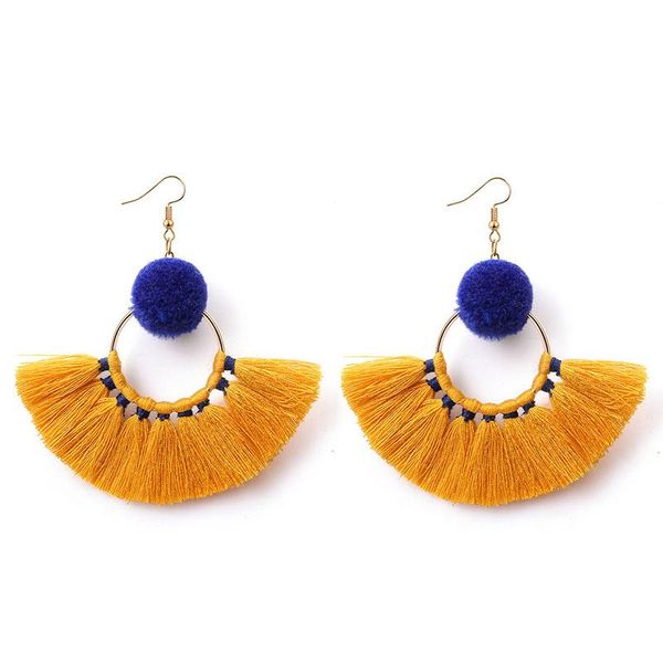 temperament sector drop earrings for women yellow jewelry wedding handmade yarn tassel boho round pendant pom dangle & chandelier, Silver
temperament sector drop earrings for women yellow jewelry wedding handmade yarn tassel boho round pendant pom dangle & chandelier, Silver