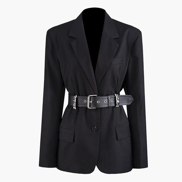 women's jackets 2021 rivet waist button long sleeve suit single breasted solid color slim coat c1009, Black;brown
women's jackets 2021 rivet waist button long sleeve suit single breasted solid color slim coat c1009, Black;brown