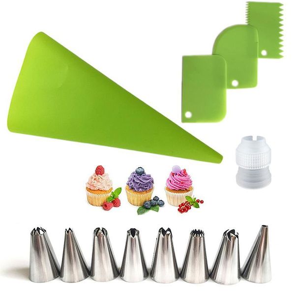 baking & pastry tools 13pcs nozzle set stainless steel plastic spatula piping bag assorted cake decorating tool cocina accesorio
baking & pastry tools 13pcs nozzle set stainless steel plastic spatula piping bag assorted cake decorating tool cocina accesorio