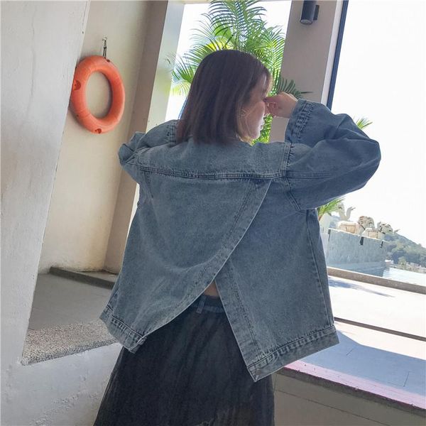 women's jackets sexemara style behind the split early spring denim jacket female loose, Black;brown
women's jackets sexemara style behind the split early spring denim jacket female loose, Black;brown
