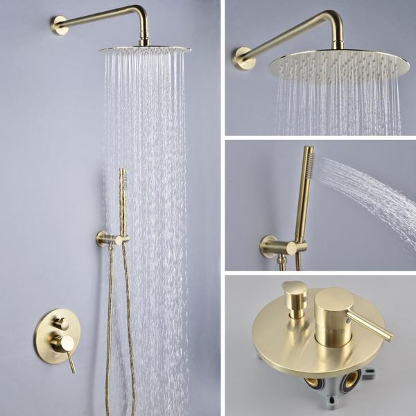 premium quality brass brushed gold bathroom rain shower faucet wall mounted arm diverter mixer handheld spray set sets
premium quality brass brushed gold bathroom rain shower faucet wall mounted arm diverter mixer handheld spray set sets