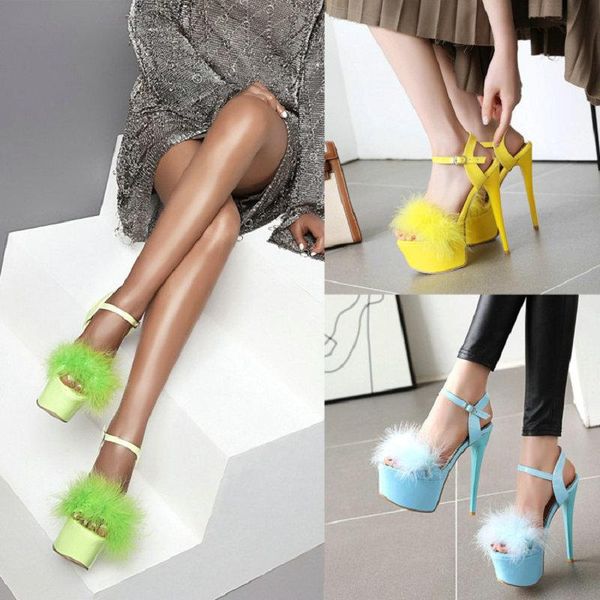 dress shoes zawsthia 2021 super thin high heels platform fur sandals party club wedding yellow green red women with faux, Black 
dress shoes zawsthia 2021 super thin high heels platform fur sandals party club wedding yellow green red women with faux, Black