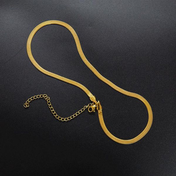 chokers fashion titanium steel flat snake chain female choker necklace for women retro golden short clavicle jewelry gift, Golden;silver
chokers fashion titanium steel flat snake chain female choker necklace for women retro golden short clavicle jewelry gift, Golden;silver
