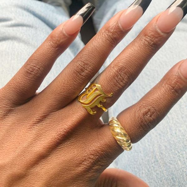 cluster rings stainless steel letter for women gold old english initials a-z font ring couples jewelry gift adjustable bijoux femme, Golden;silver
cluster rings stainless steel letter for women gold old english initials a-z font ring couples jewelry gift adjustable bijoux femme, Golden;silver