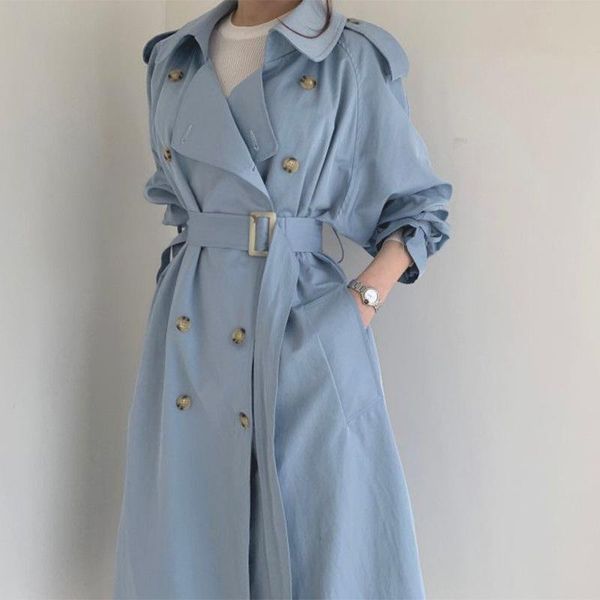 women's trench coats 2021 autumn women coat double breasted vintage long loose belted split female blue windbreaker woman korean clothe, Tan;black
women's trench coats 2021 autumn women coat double breasted vintage long loose belted split female blue windbreaker woman korean clothe, Tan;black