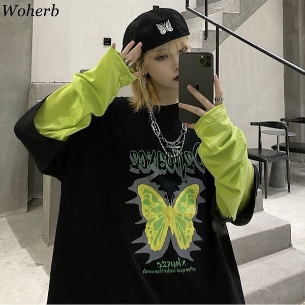 long sleeve t-shirts women patchwork butterfly letter oversize students hip hop o-neck harajuku womens tshirt new 210417, White
long sleeve t-shirts women patchwork butterfly letter oversize students hip hop o-neck harajuku womens tshirt new 210417, White