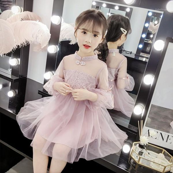 family matching outfits 5-10 years old children's clothing girls dress summer princess chinese style thin net cheongsam skirt tide1, Blue
family matching outfits 5-10 years old children's clothing girls dress summer princess chinese style thin net cheongsam skirt tide1, Blue
