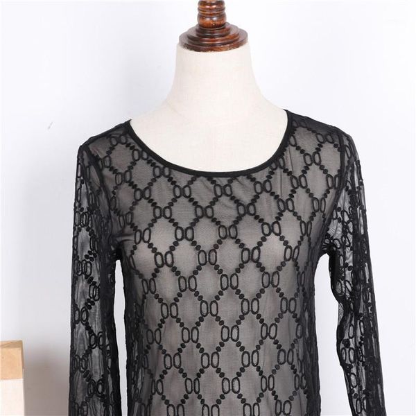 women embroidery letter shirt fashion ladies hollow out lace stretch transparent women's long sleeves 2021 summer dress bustiers & cors, Black;white
women embroidery letter shirt fashion ladies hollow out lace stretch transparent women's long sleeves 2021 summer dress bustiers & cors, Black;white