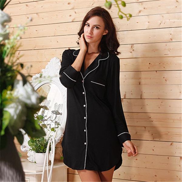 women's sleepwear long sleeve modal sleepshirts night sleep wear soft nightwear spring autumn dressing gown causual sleepshirt, Black;red
women's sleepwear long sleeve modal sleepshirts night sleep wear soft nightwear spring autumn dressing gown causual sleepshirt, Black;red