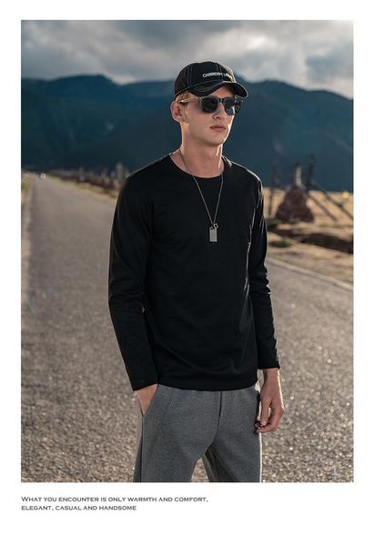 men's t-shirts 4857 2021 fall simple pure color round neck mercerized cotton long sleeve t-shirt, White;black
men's t-shirts 4857 2021 fall simple pure color round neck mercerized cotton long sleeve t-shirt, White;black