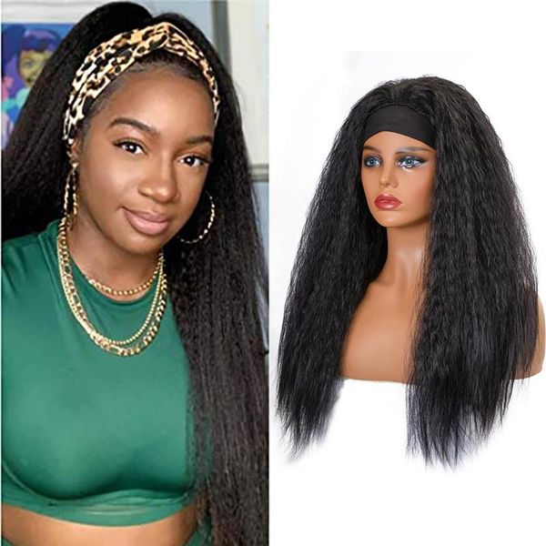 synthetic wigs afro headband for black women long kinky straight wig fluffy corn roll yaki hair natural look
synthetic wigs afro headband for black women long kinky straight wig fluffy corn roll yaki hair natural look
