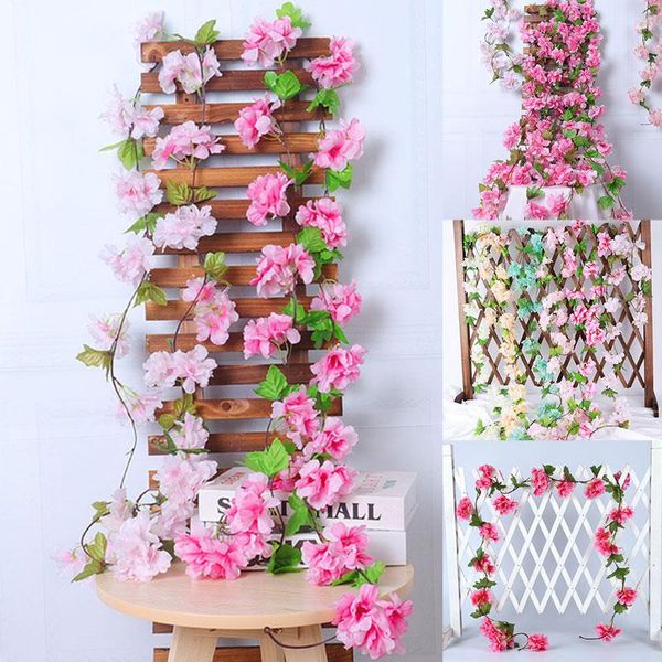 decorative flowers & wreaths 230cm artificial cherry cane blossoms flower vines party supplies garland silk fake rattans wedding home decor
decorative flowers & wreaths 230cm artificial cherry cane blossoms flower vines party supplies garland silk fake rattans wedding home decor