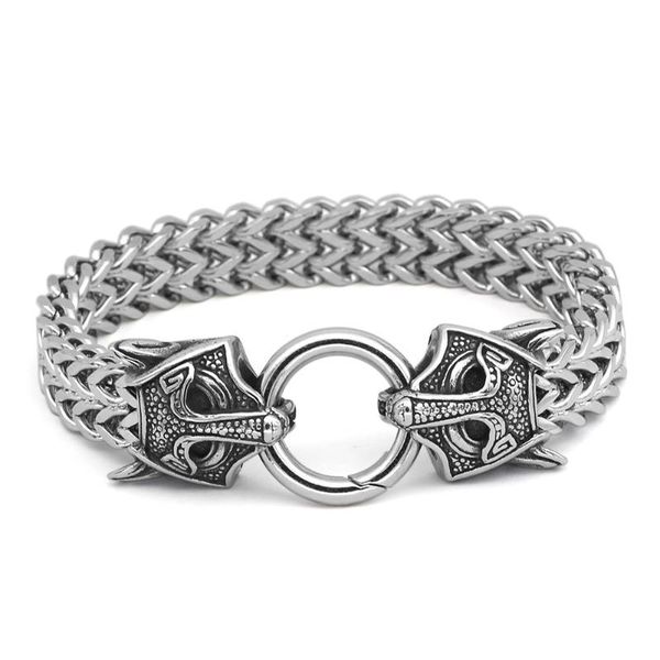link, chain viking wolf charm bracelet stainless steel punk link bracelets biker jewelry gift, Black
link, chain viking wolf charm bracelet stainless steel punk link bracelets biker jewelry gift, Black