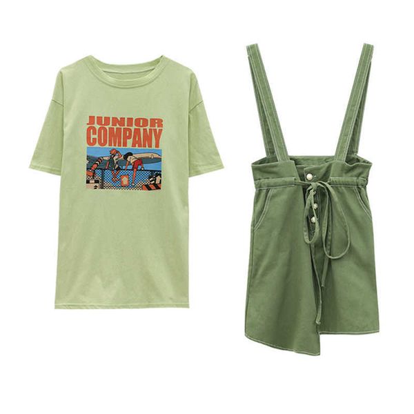 perhaps u women purple green letter character print t-shirt mini solid drawstring lace-up button strap skirt two pieces t0125 210529, White
perhaps u women purple green letter character print t-shirt mini solid drawstring lace-up button strap skirt two pieces t0125 210529, White