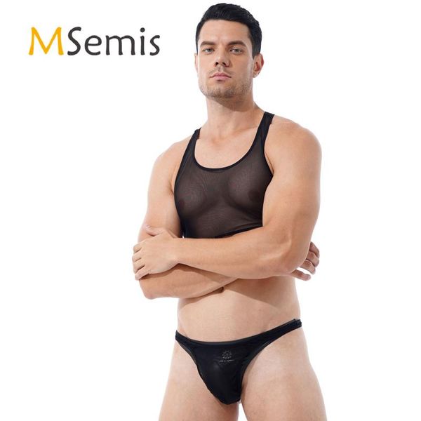 bras sets mens see-through mesh erotic lingerie suit sleeveless cropped tank with low waist thongs briefs swimwear two-piece, Red;black
bras sets mens see-through mesh erotic lingerie suit sleeveless cropped tank with low waist thongs briefs swimwear two-piece, Red;black