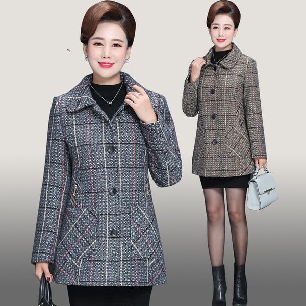 women's jackets plus size 5xl women winter coat 2021 fashion loose female woolen autumn middle-aged plaid suit w1341, Black;brown
women's jackets plus size 5xl women winter coat 2021 fashion loose female woolen autumn middle-aged plaid suit w1341, Black;brown