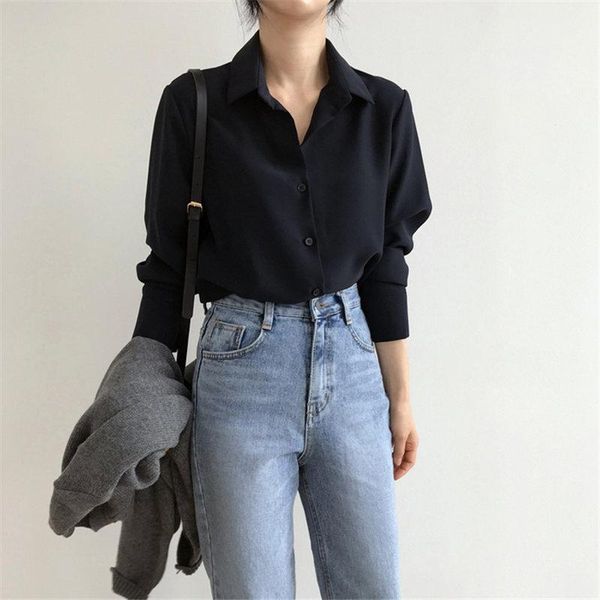 women's blouses & shirts hzirip korean solid loose chic basic ol formal all match office lady brief women slim streetwear leisure, White
women's blouses & shirts hzirip korean solid loose chic basic ol formal all match office lady brief women slim streetwear leisure, White