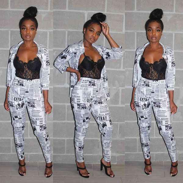 fashion spaper printed women blazer suits long sleeves jacket ny pants two pieces office lady outfits nightclub sets spring aut, Gray
fashion spaper printed women blazer suits long sleeves jacket ny pants two pieces office lady outfits nightclub sets spring aut, Gray