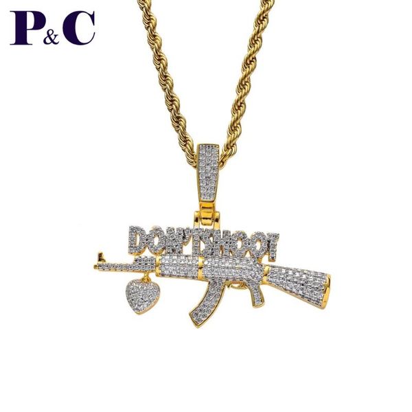 pendant necklaces don't shoot cs go gun pendants necklace for men micro pave cubic zirconia bling iced out hip hop rapper jewelry, Silver
pendant necklaces don't shoot cs go gun pendants necklace for men micro pave cubic zirconia bling iced out hip hop rapper jewelry, Silver