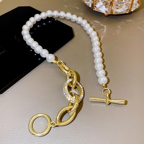 chains trendy exquisite pearl stitching chain necklace for women designer creativity jewelry bling zircon girl gift, Silver
chains trendy exquisite pearl stitching chain necklace for women designer creativity jewelry bling zircon girl gift, Silver