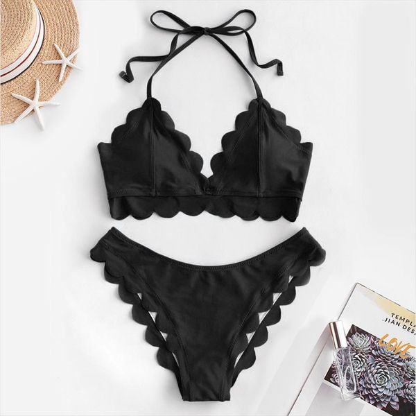 Push Up Bikini Set Women Womens Swimwear Ruffle Biquini Halter Solid Black Ribbed Swimsuit Bathers Bathing Suit, White;black
Push Up Bikini Set Women Womens Swimwear Ruffle Biquini Halter Solid Black Ribbed Swimsuit Bathers Bathing Suit, White;black