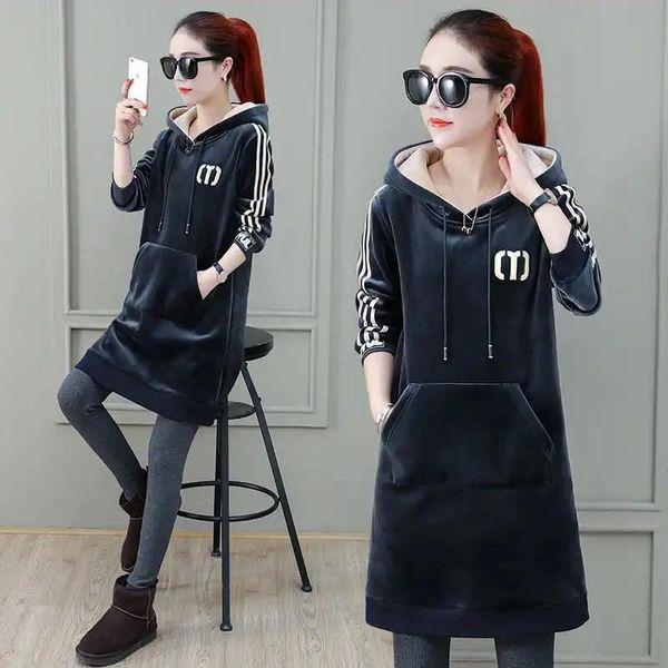 women's hoodies & sweatshirts fall winter thick casual velvet women korean loose hooded streetwear embroidered long sleeve pullover, Black
women's hoodies & sweatshirts fall winter thick casual velvet women korean loose hooded streetwear embroidered long sleeve pullover, Black