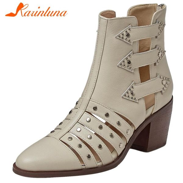 boots karin brand fashion female luxury real leather round toe chunky heels rivet women 2021 summer shoes, Black
boots karin brand fashion female luxury real leather round toe chunky heels rivet women 2021 summer shoes, Black