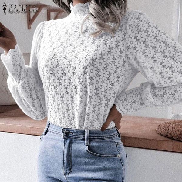 women's blouses & shirts clubbing high neck lace casual bohemian fashion elegant office loose 2022 autumn women full sleeved ol, White
women's blouses & shirts clubbing high neck lace casual bohemian fashion elegant office loose 2022 autumn women full sleeved ol, White