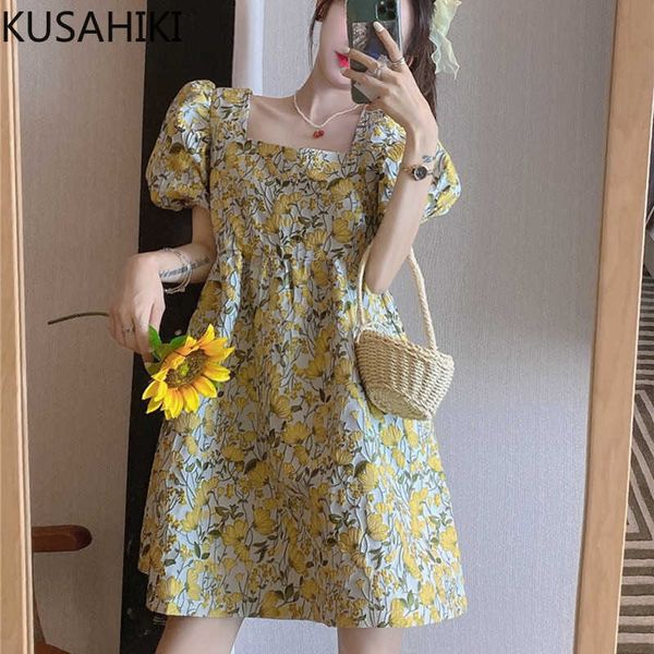 spring floral sweet dresses puff short sleeve square collar women dress korean high waist vestido femme 6e897 210603, Black;gray
spring floral sweet dresses puff short sleeve square collar women dress korean high waist vestido femme 6e897 210603, Black;gray