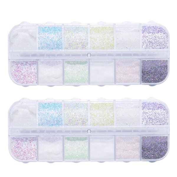 nail glitter 2 boxes of decor powder fine sand color sugar for salon, Silver;gold
nail glitter 2 boxes of decor powder fine sand color sugar for salon, Silver;gold