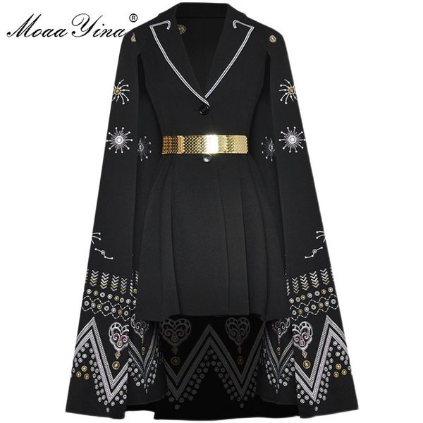 fashion designer dress spring summer women's dress lace-up vintage embroidery cloak black midi dresses 210524, Black;gray
fashion designer dress spring summer women's dress lace-up vintage embroidery cloak black midi dresses 210524, Black;gray